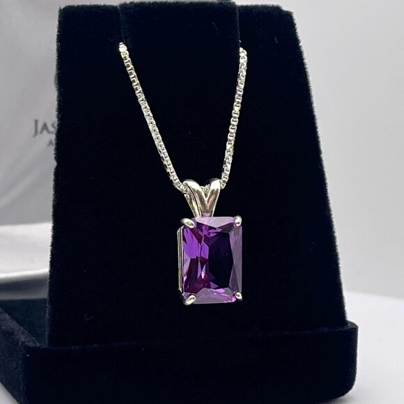 Gorgeous 8ct Emerald Cut Alexandrite Necklace Color Change Alexandrite Sapphire - Picture 5 of 6